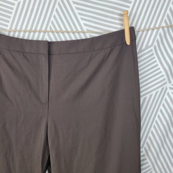 NEW Lafayette 148 New York Menswear Wool Trousers Plus 18 Brown Wide Leg Pants - Picture 3 of 7